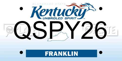 QSPY26 Kentucky License Plate