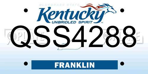 QSS4288 Kentucky License Plate