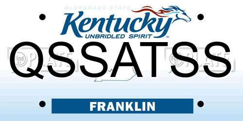QSSATSS Kentucky License Plate