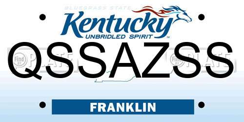 QSSAZSS Kentucky License Plate
