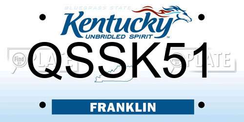 QSSK51 Kentucky License Plate