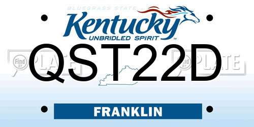 QST22D Kentucky License Plate