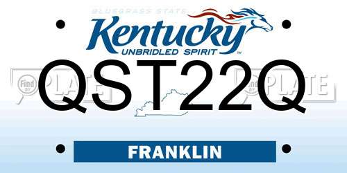 QST22Q Kentucky License Plate