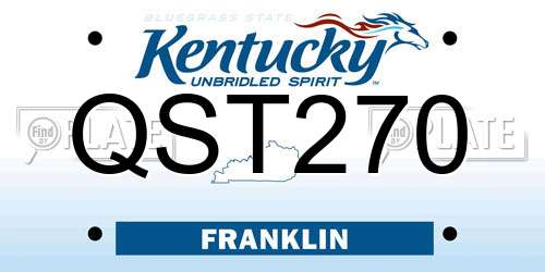 QST270 Kentucky License Plate