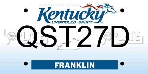 QST27D Kentucky License Plate