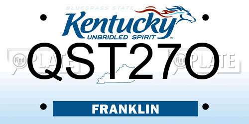QST27O Kentucky License Plate