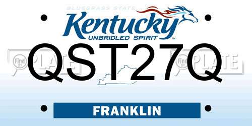 QST27Q Kentucky License Plate