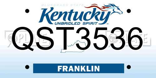 QST3536 Kentucky License Plate