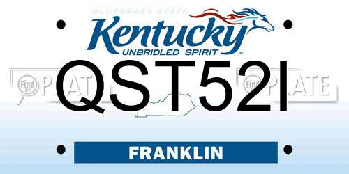 QST52I Kentucky License Plate