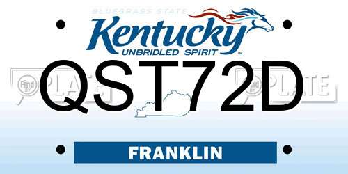 QST72D Kentucky License Plate