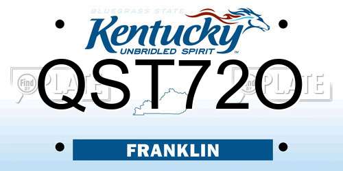 QST72O Kentucky License Plate