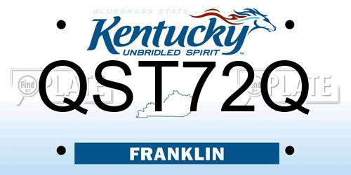QST72Q Kentucky License Plate