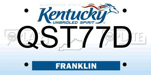QST77D Kentucky License Plate