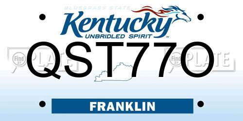 QST77O Kentucky License Plate