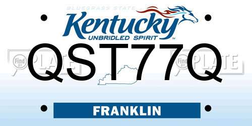 QST77Q Kentucky License Plate