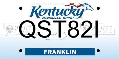 QST82I Kentucky License Plate