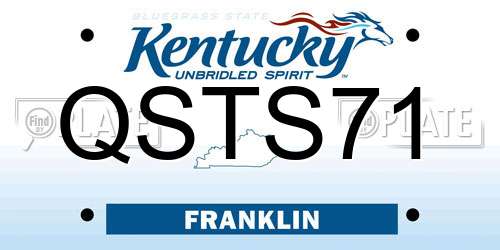 QSTS71 Kentucky License Plate