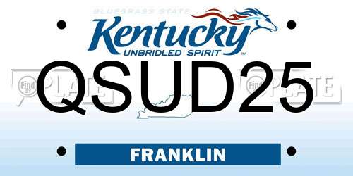 QSUD25 Kentucky License Plate