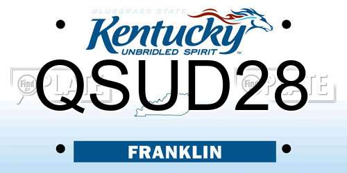 QSUD28 Kentucky License Plate