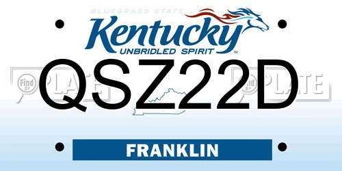 QSZ22D Kentucky License Plate