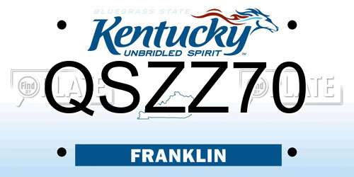 QSZZ70 Kentucky License Plate