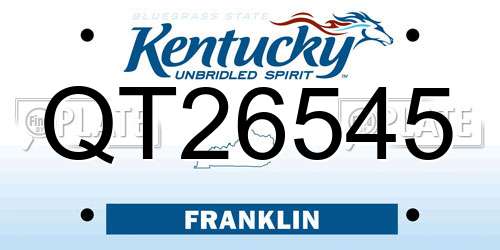 QT26545 Kentucky License Plate