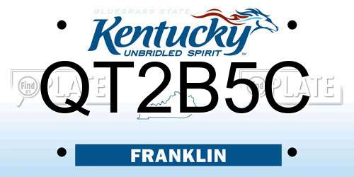 QT2B5C Kentucky License Plate