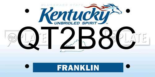 QT2B8C Kentucky License Plate