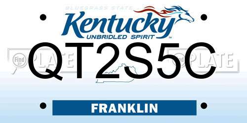 QT2S5C Kentucky License Plate