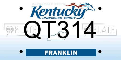 QT314 Kentucky License Plate