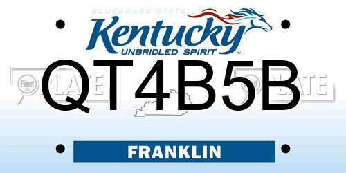 QT4B5B Kentucky License Plate