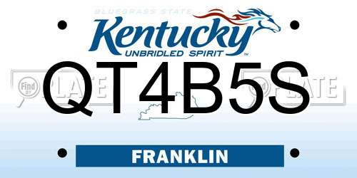 QT4B5S Kentucky License Plate