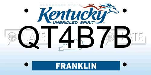 QT4B7B Kentucky License Plate