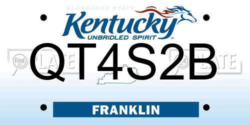 QT4S2B Kentucky License Plate