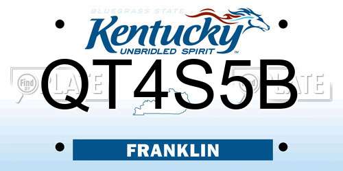 QT4S5B Kentucky License Plate