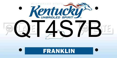 QT4S7B Kentucky License Plate