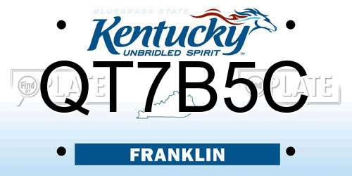 QT7B5C Kentucky License Plate