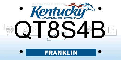 QT8S4B Kentucky License Plate