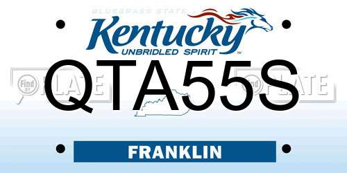 QTA55S Kentucky License Plate