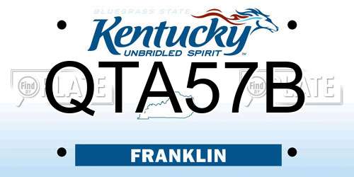 QTA57B Kentucky License Plate
