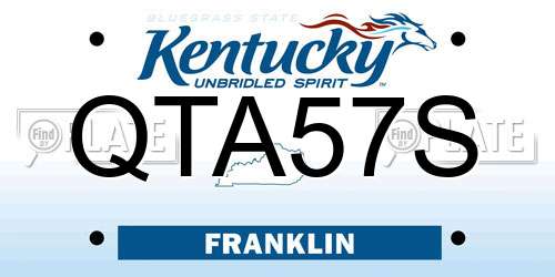 QTA57S Kentucky License Plate
