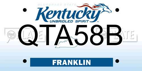 QTA58B Kentucky License Plate