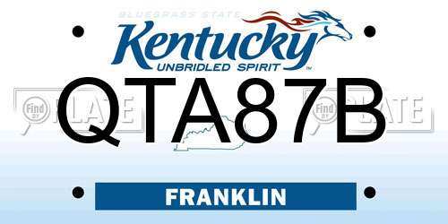 QTA87B Kentucky License Plate