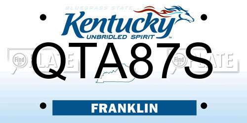 QTA87S Kentucky License Plate