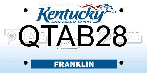 QTAB28 Kentucky License Plate