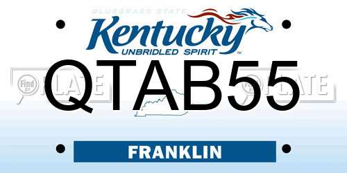 QTAB55 Kentucky License Plate