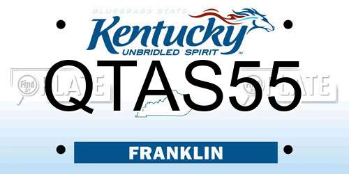 QTAS55 Kentucky License Plate