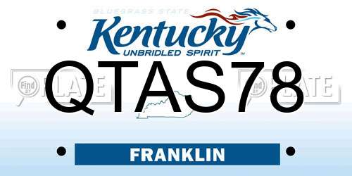 QTAS78 Kentucky License Plate