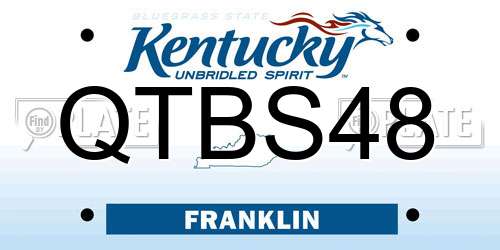 QTBS48 Kentucky License Plate