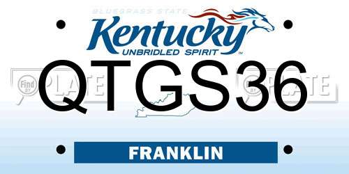 QTGS36 Kentucky License Plate